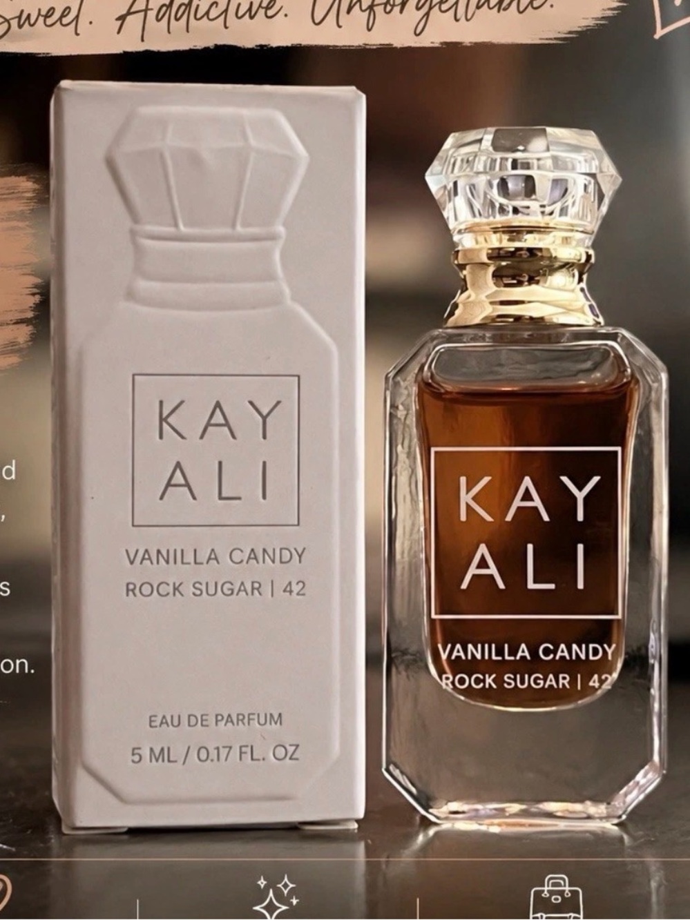 Kayali Vanilla Candy Rock Sugar 42 Eau De Parfum Mini Splash 5ml/0.17fl.oz. New